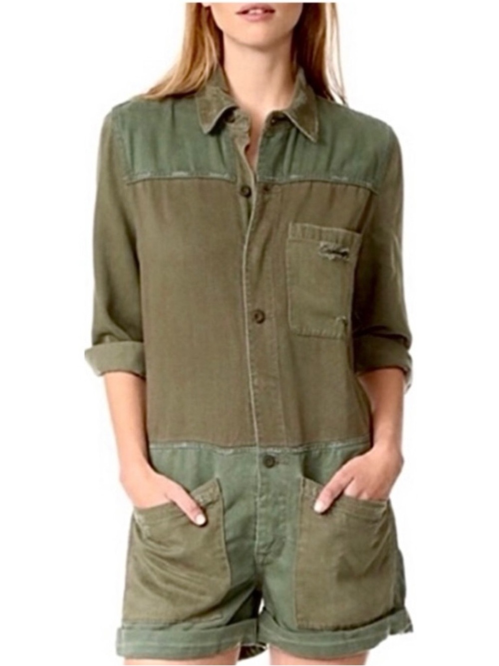 Hudson Jumpsuit Indie Utility Y2k Romper Grunge Coachella Cotton Distressed